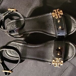 Tory Burch Elina Wedge Sandal Sz 5 Black